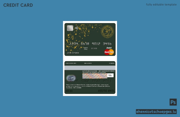 Bolivien Banco Central de Bolivia Bank Mastercard Beispielvorschau